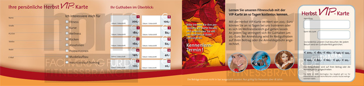 VIP-Karte, Innenseiten