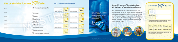 VIP-Karte, Innenseiten