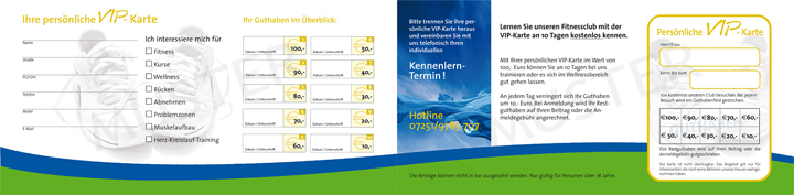 VIP-Karte, Innenseiten