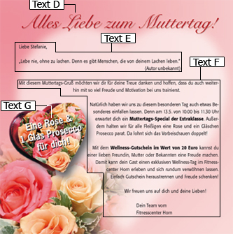 Klappkarte Innenseite links