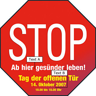 STOP Karte, Vorderseite